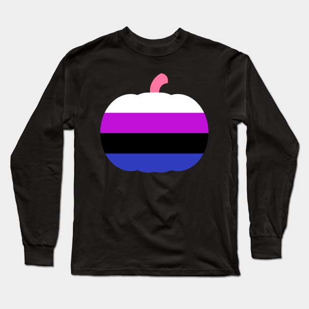 Halloween Pumpkin LGBT Flag Genderfluid Long Sleeve T-Shirt by aaallsmiles